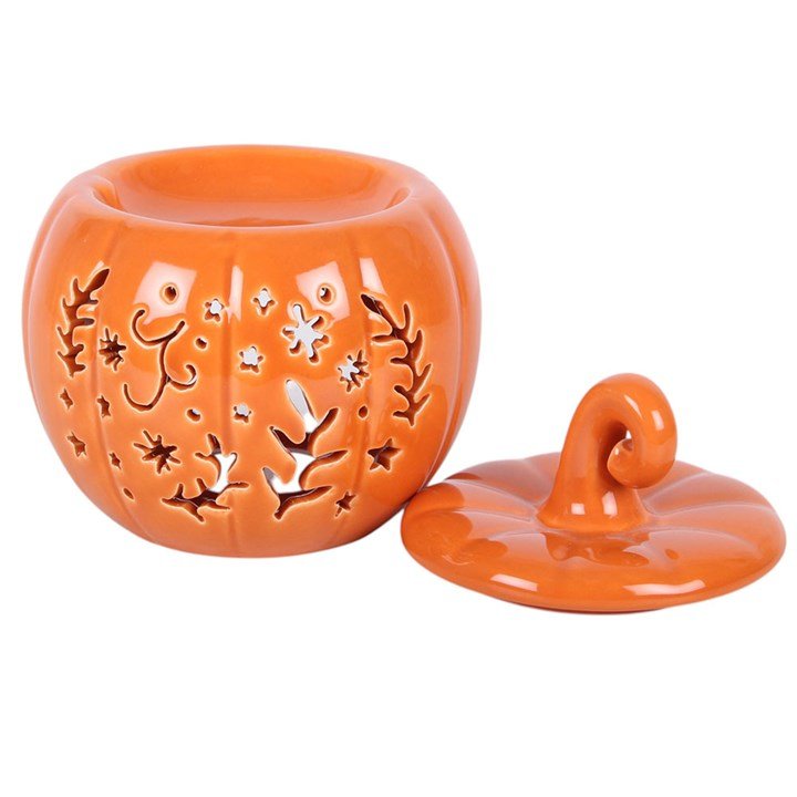 Orange Folk Pumpkin Oil Burner and Wax Warmer (lid off).jpg