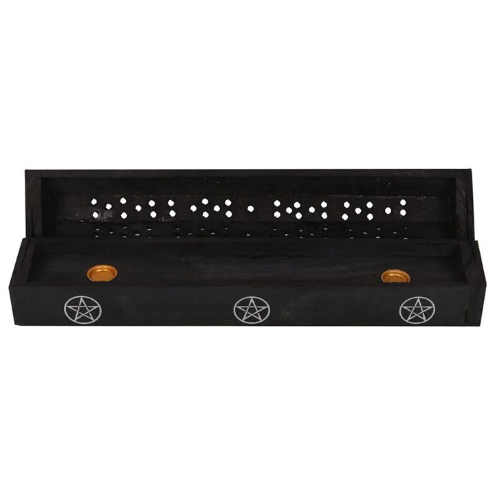 Pentagram Wooden Black Pepper Incense Box Set (empty).jpg