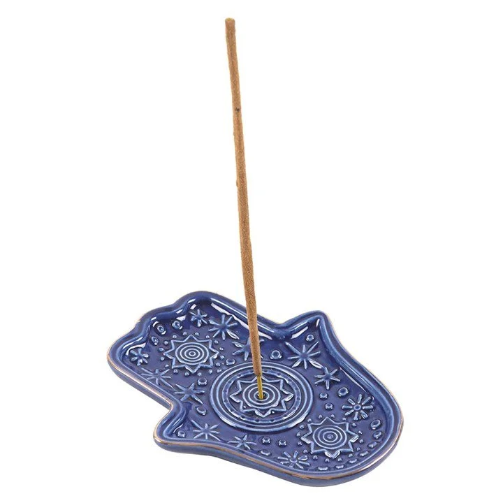 Dark Blue Hand of Hamsa Incense Holder and Trinket Dish (example).jpg
