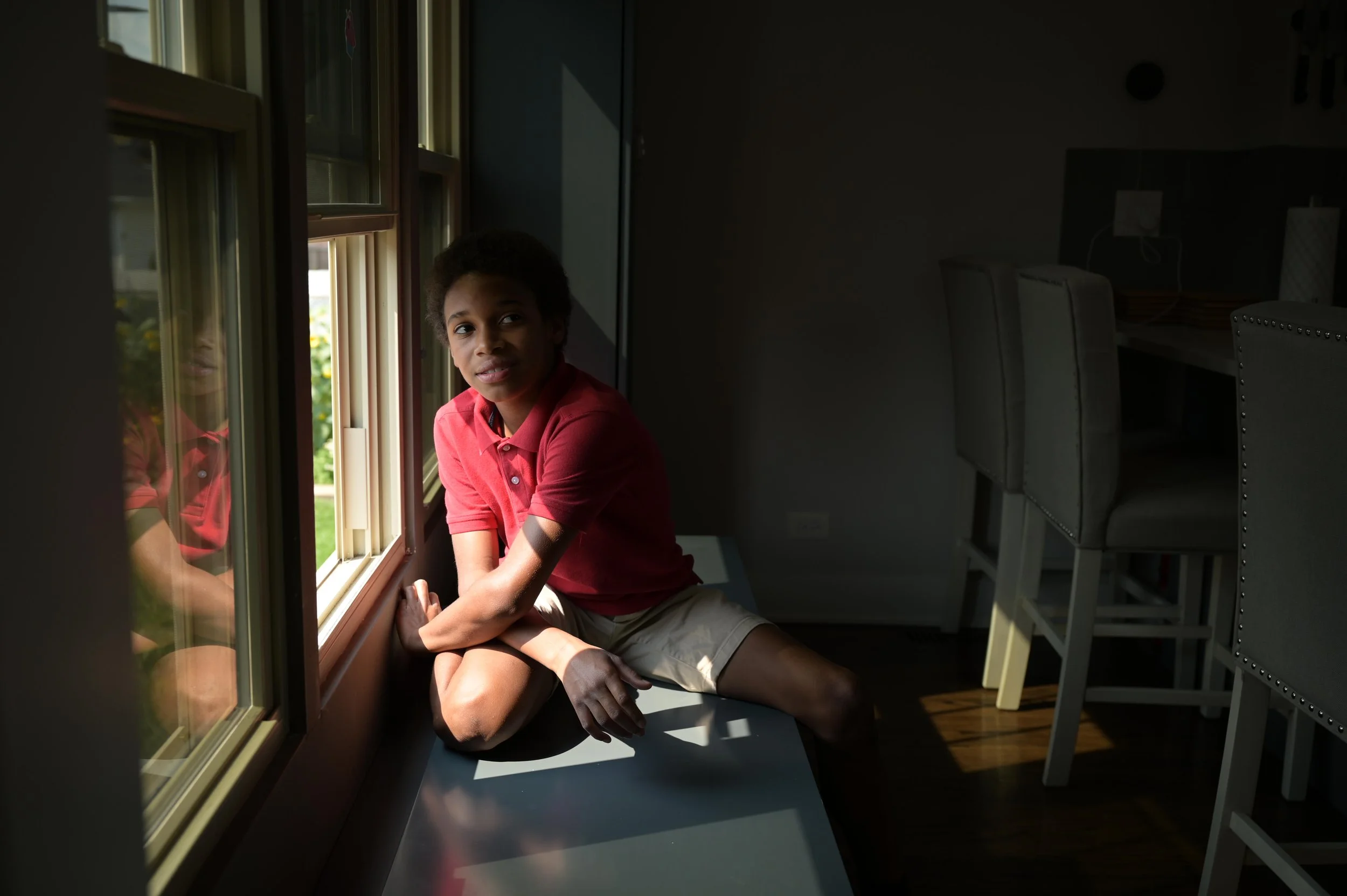 Young Black boy, Caleb Green, with autism in Chicago Illinois — documentary portrait produced for SPARK autism research by Black Shutter Productions