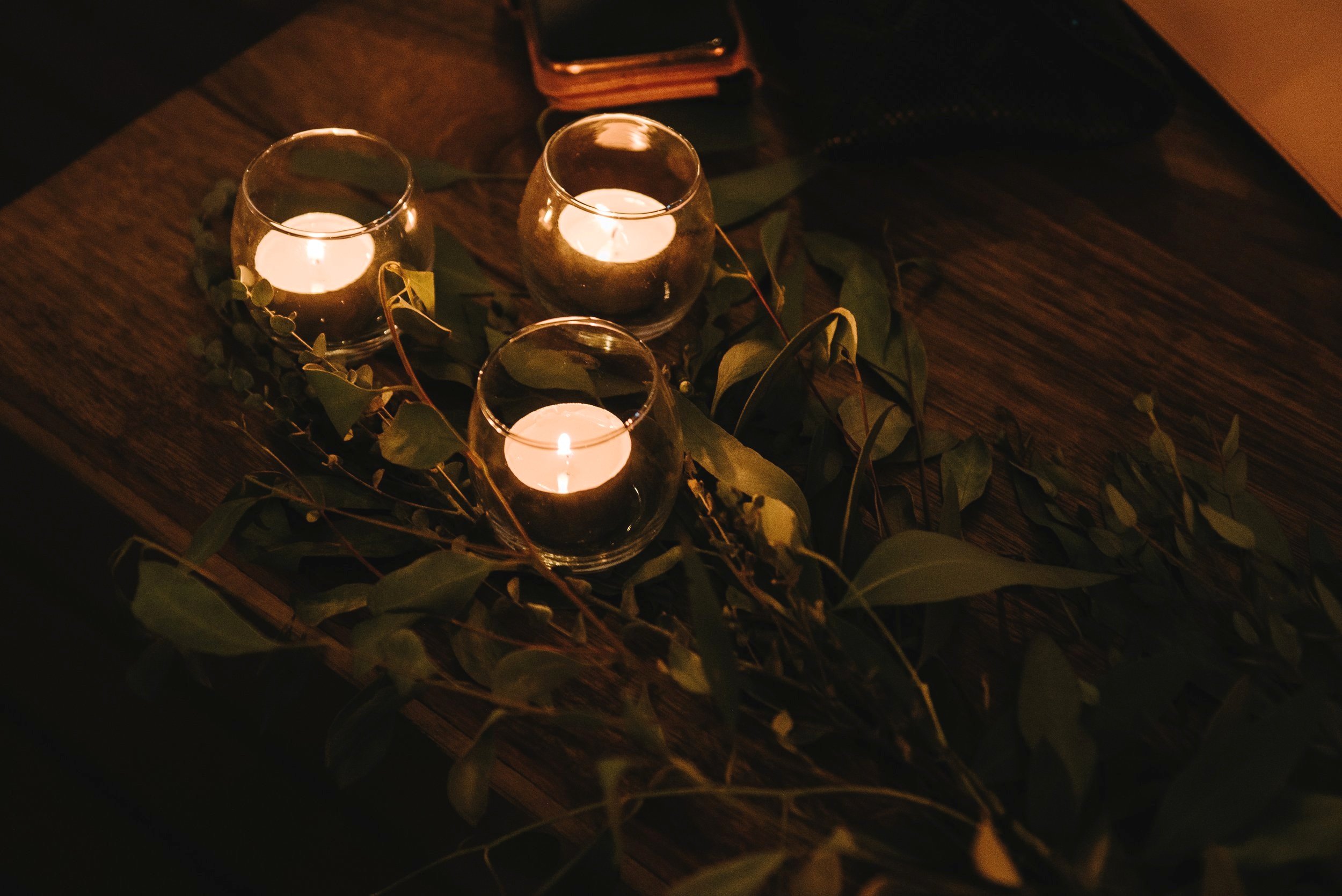 Glass Tealight Holders with Candles