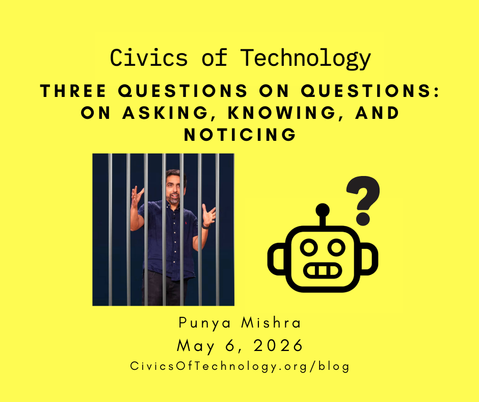 Three Questions on Questions: On Asking, Knowing and Noticing