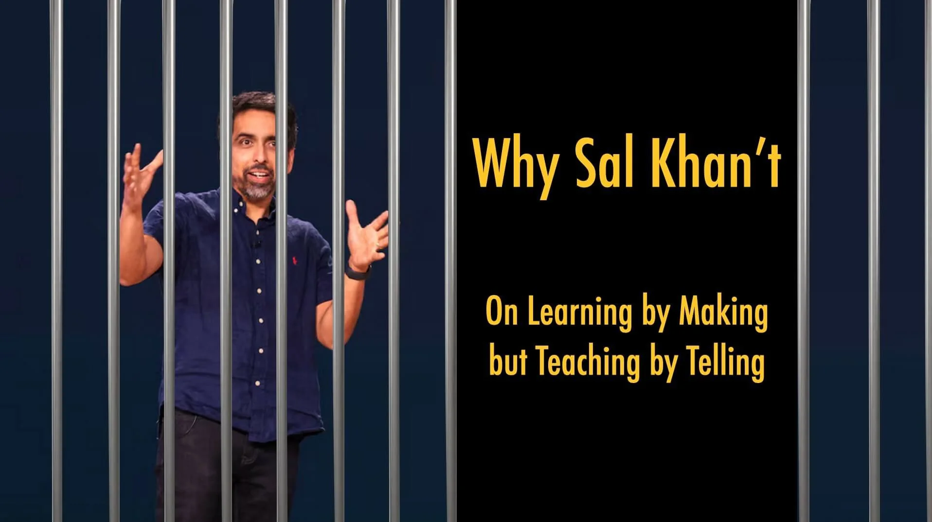 An image of Sal Khan behind bars