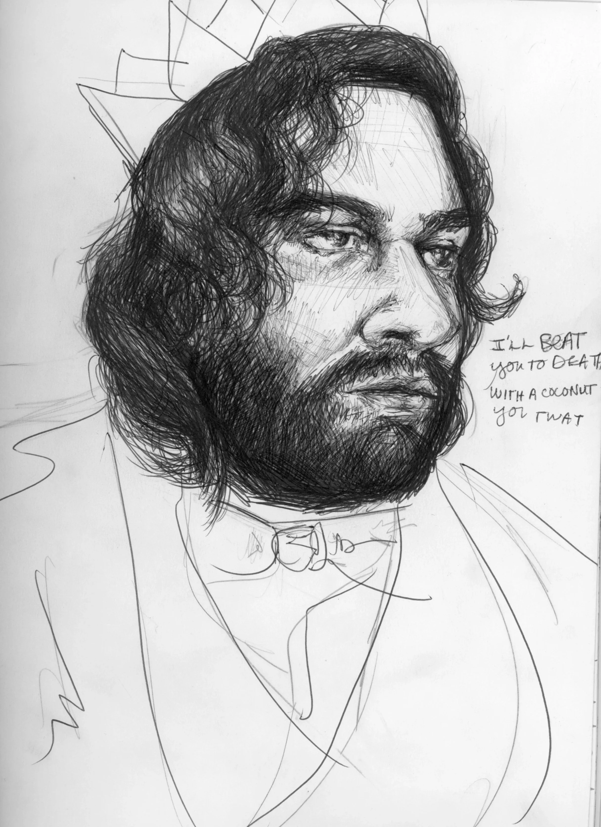 Matt Berry sketch. ballpoint pen