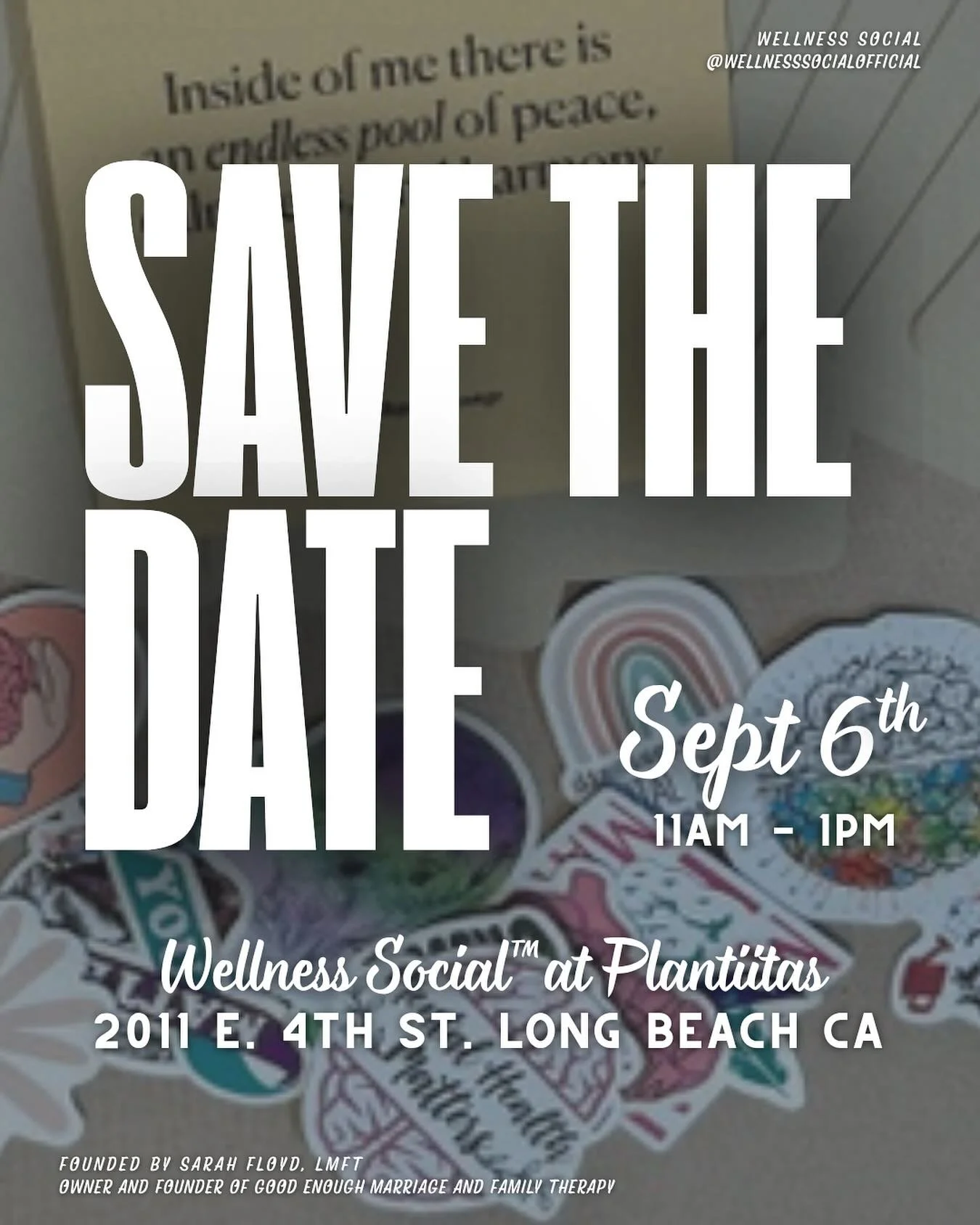 Only 5 spots left at our September Wellness Social&trade;️!!

Are you a Therapist who&rsquo;s looking to network WHILE ALSO meeting your Community in the process??

Link in bio to register a table!

Our September Virgo and Founder, Sarah Floyd, will 