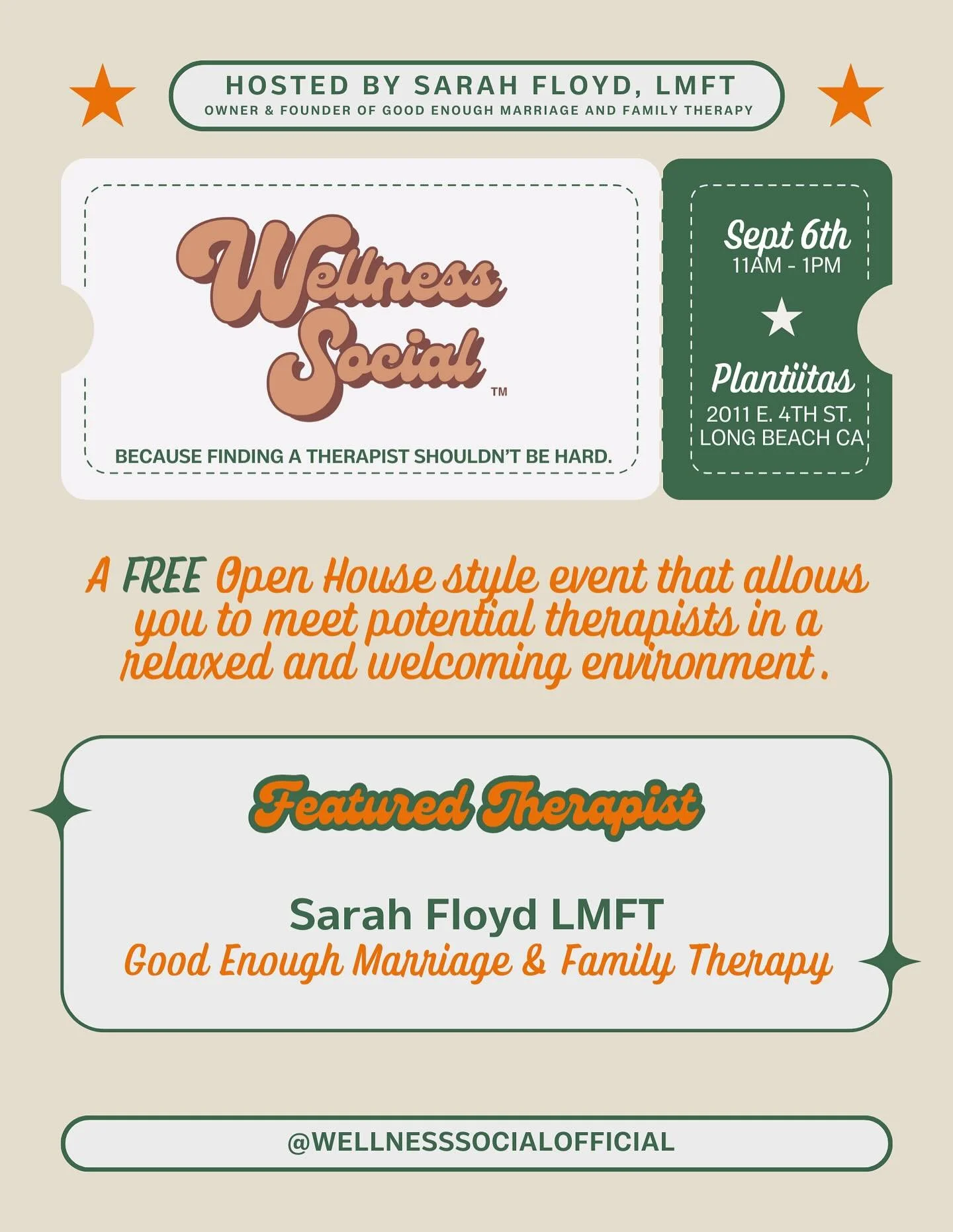 September Wellness Social&trade;️ has BIG Virgo Energy!

Come meet our Founder who is ALSO  currently accepting new Adult clients!!

Because finding a Therapist shouldn&rsquo;t be hard💪🏽

#Blacktherapist #queertherapist  #autistictherapist #bpdheal