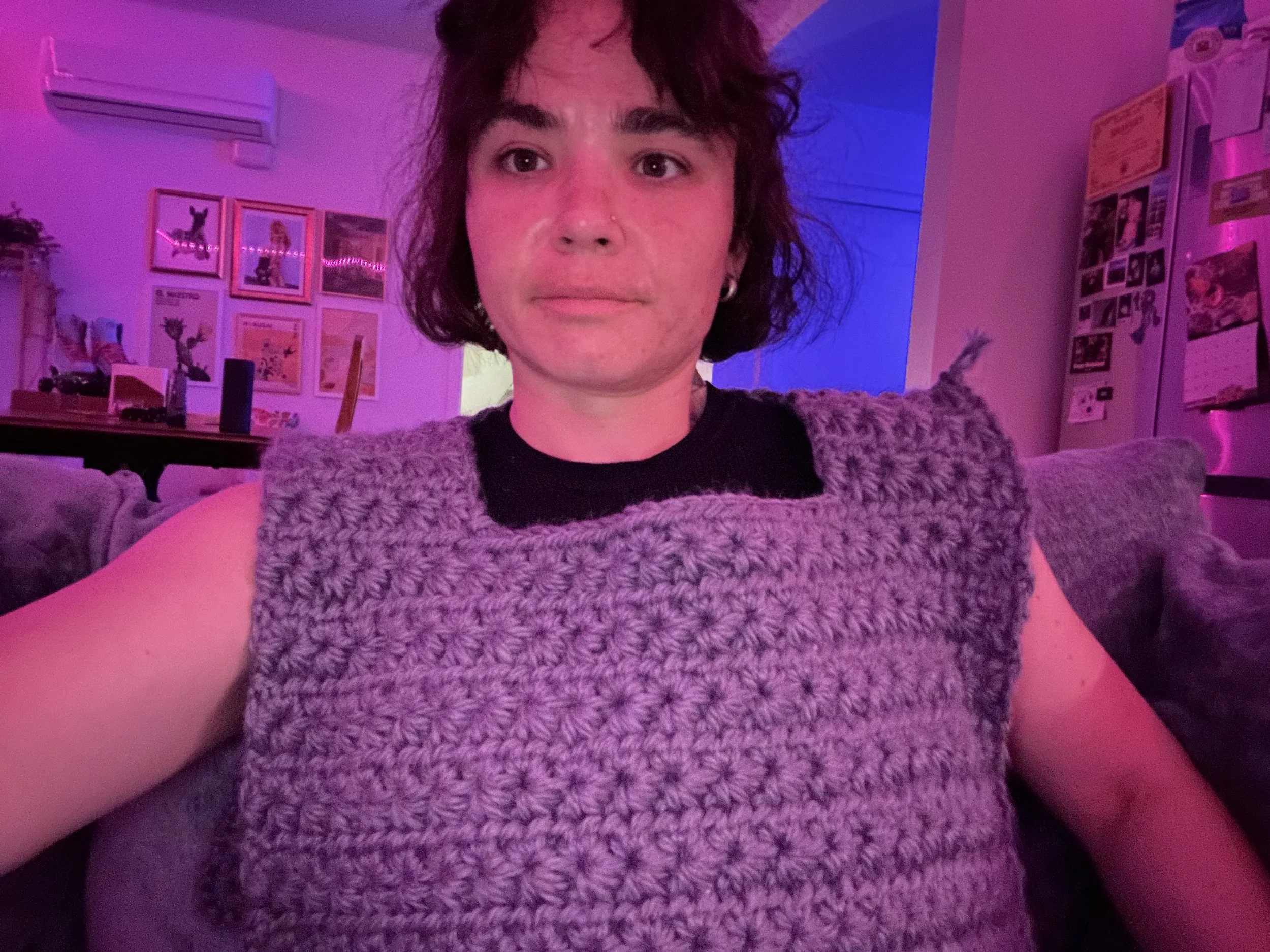 Crochet sweater in progress