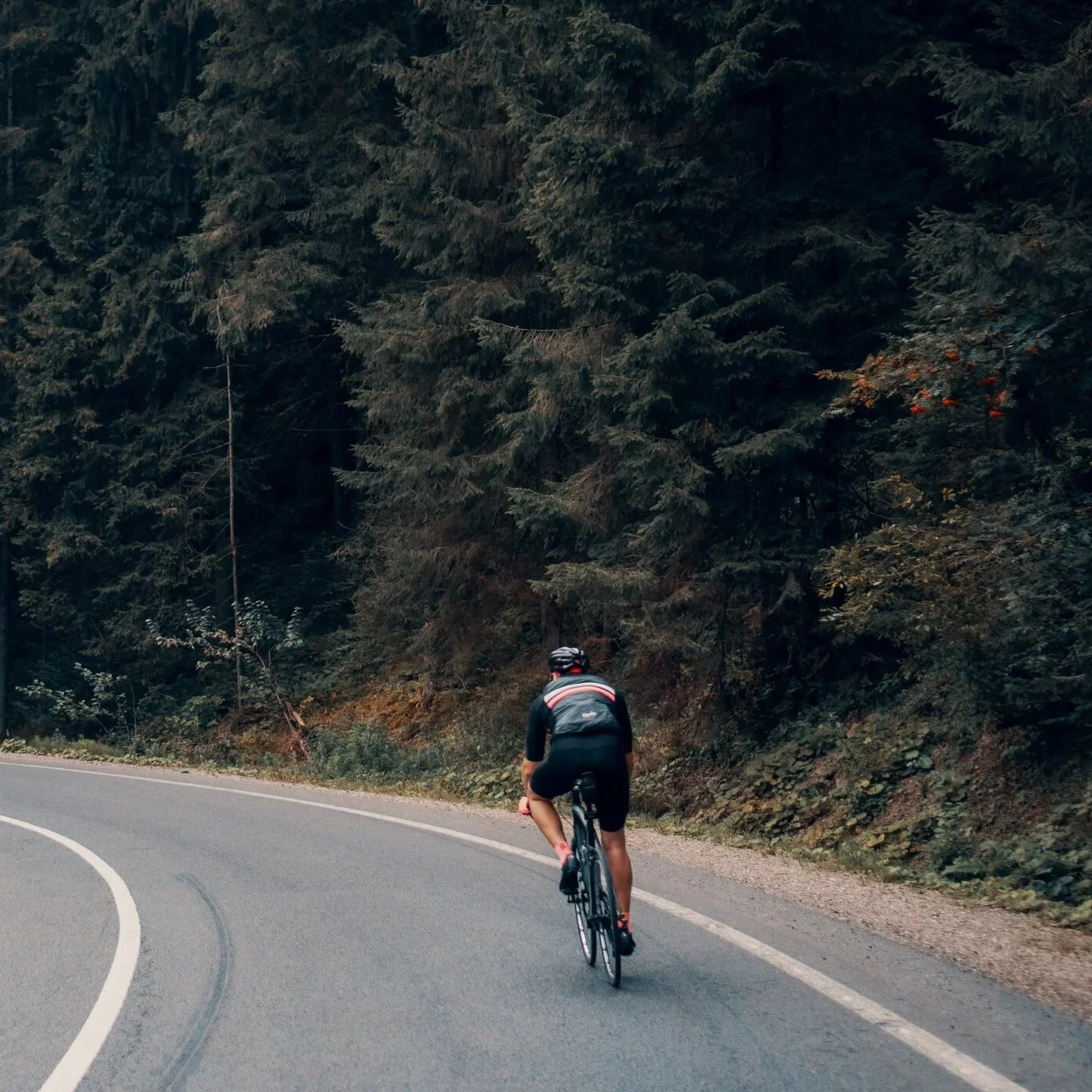 cyclist biking on road