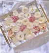 Custom Preserved Bouquet Tray with Gold Handles