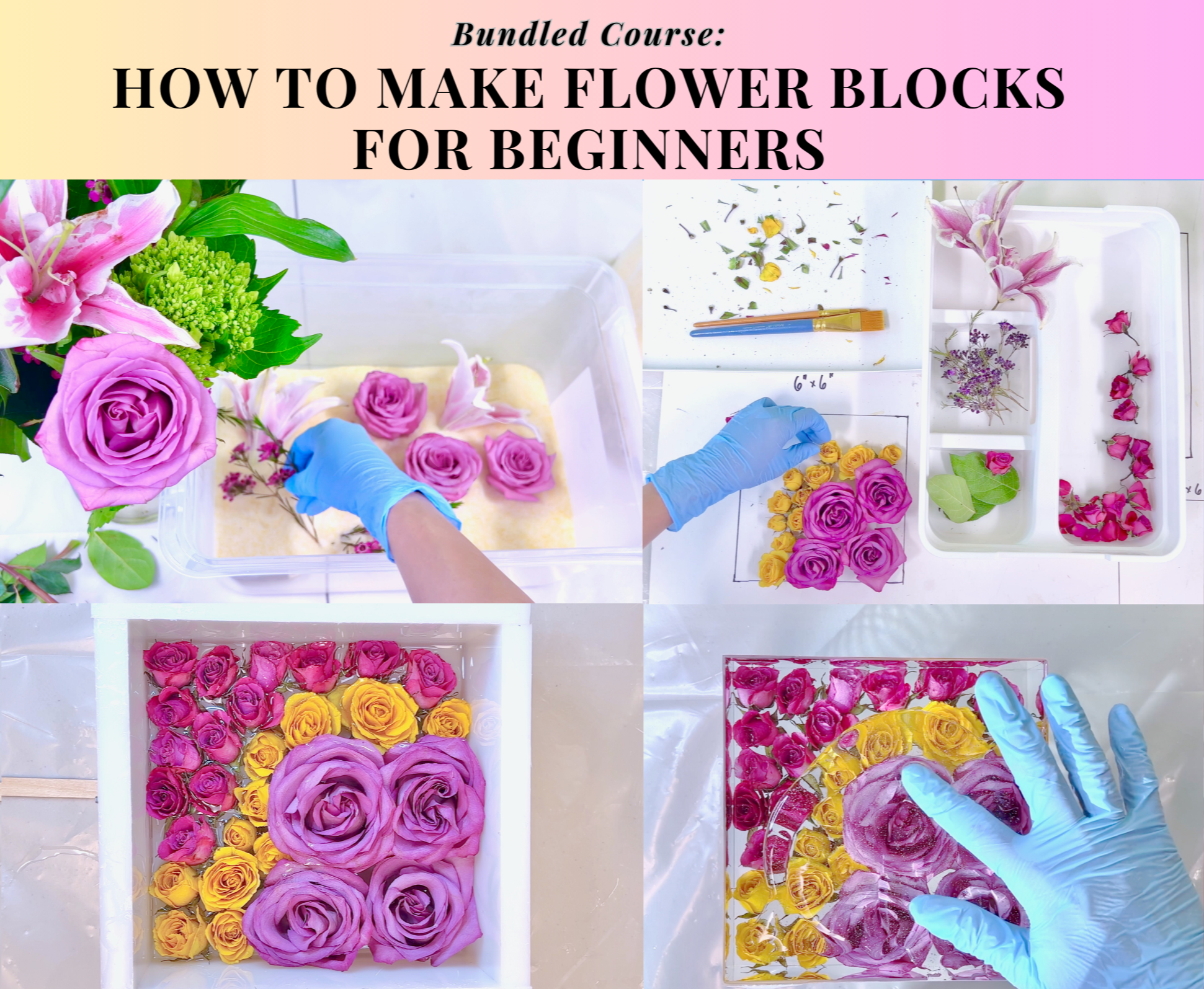 resin flower block course by marinamakesart