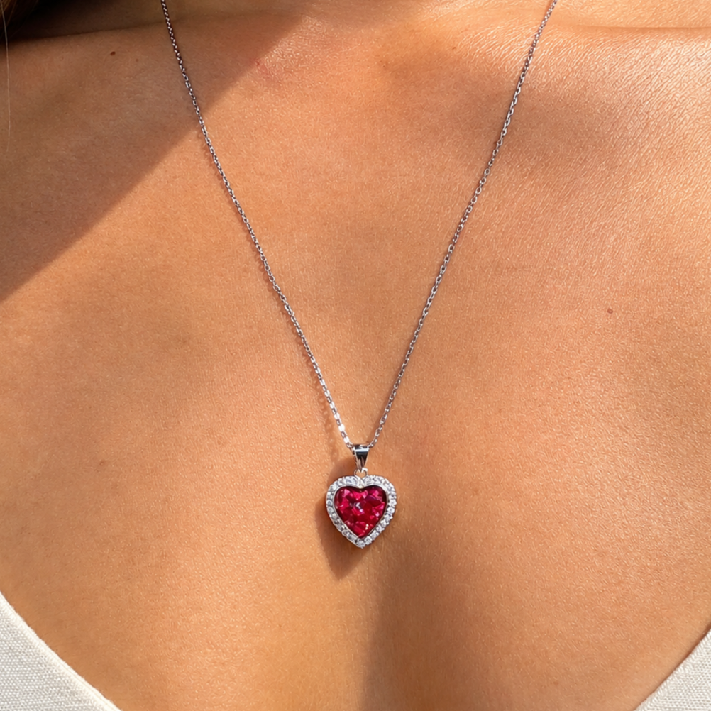 Flower Petal Heart Necklace