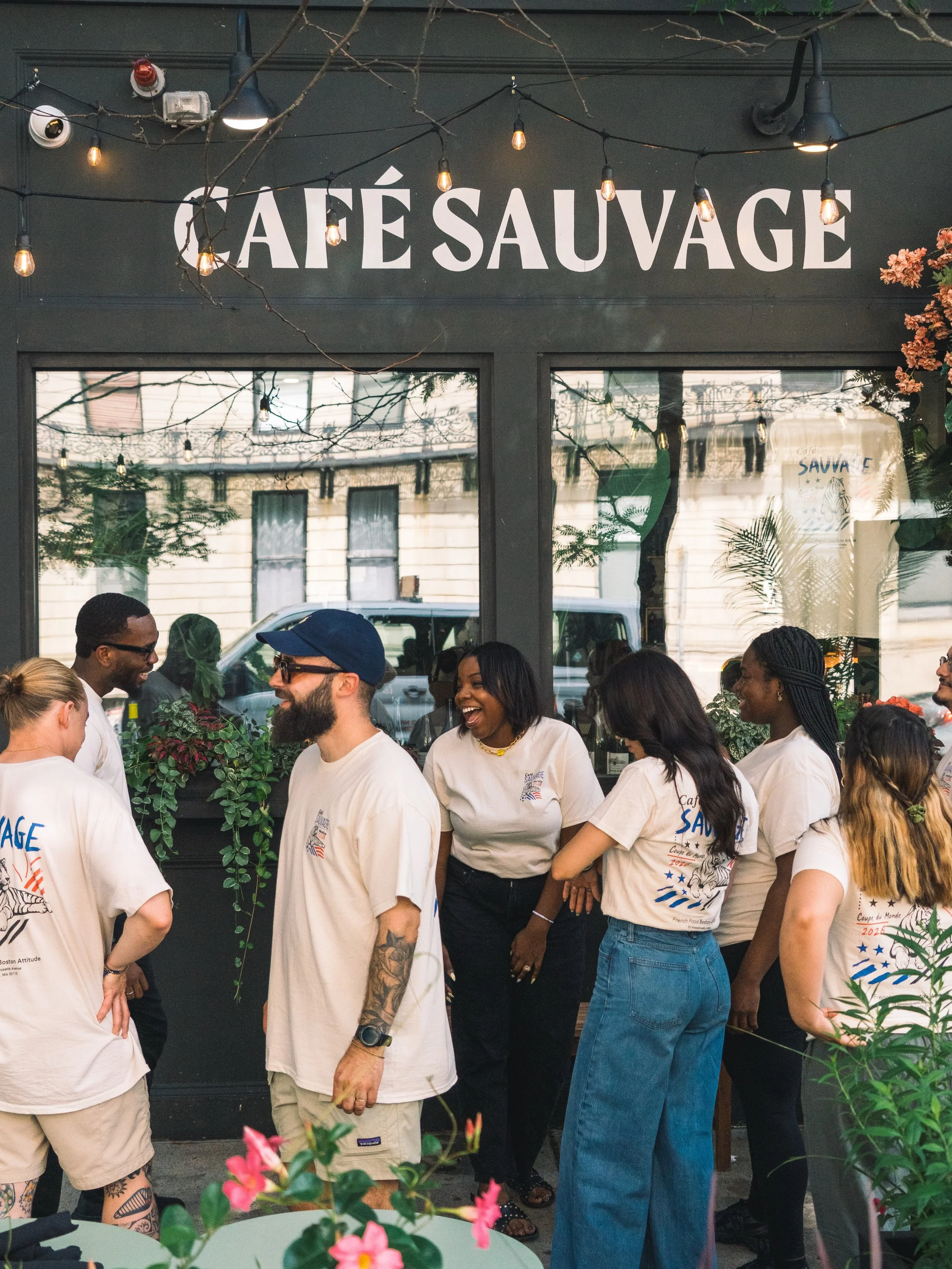 The crew is ready. (Or at least pretending to be.)

🥖 French Market this Sunday in Cambridge starts at 12pm 🔥
⚽ France vs Senegal next Tuesday at 3PM.
Link in bio for both events ✨
A lot is happening at Caf&eacute; Sauvage and we wouldn&rsquo;t hav