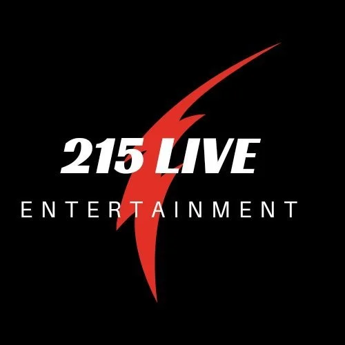 Logo with red lightning bolt and the text '215 LIVE ENTERTAINMENT' on a black background.