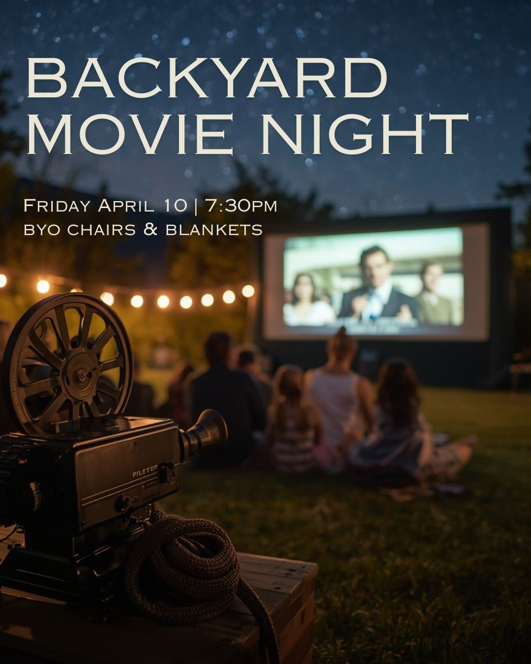 FREE Family Movie Night &ndash; Friday 10th April, 7:30pm 

Rug up and watch a classic under the stars as we transform the beer garden into an outdoor cinema.
BYO chair or rug and settle in for a relaxed night out with the family.

No outside food or
