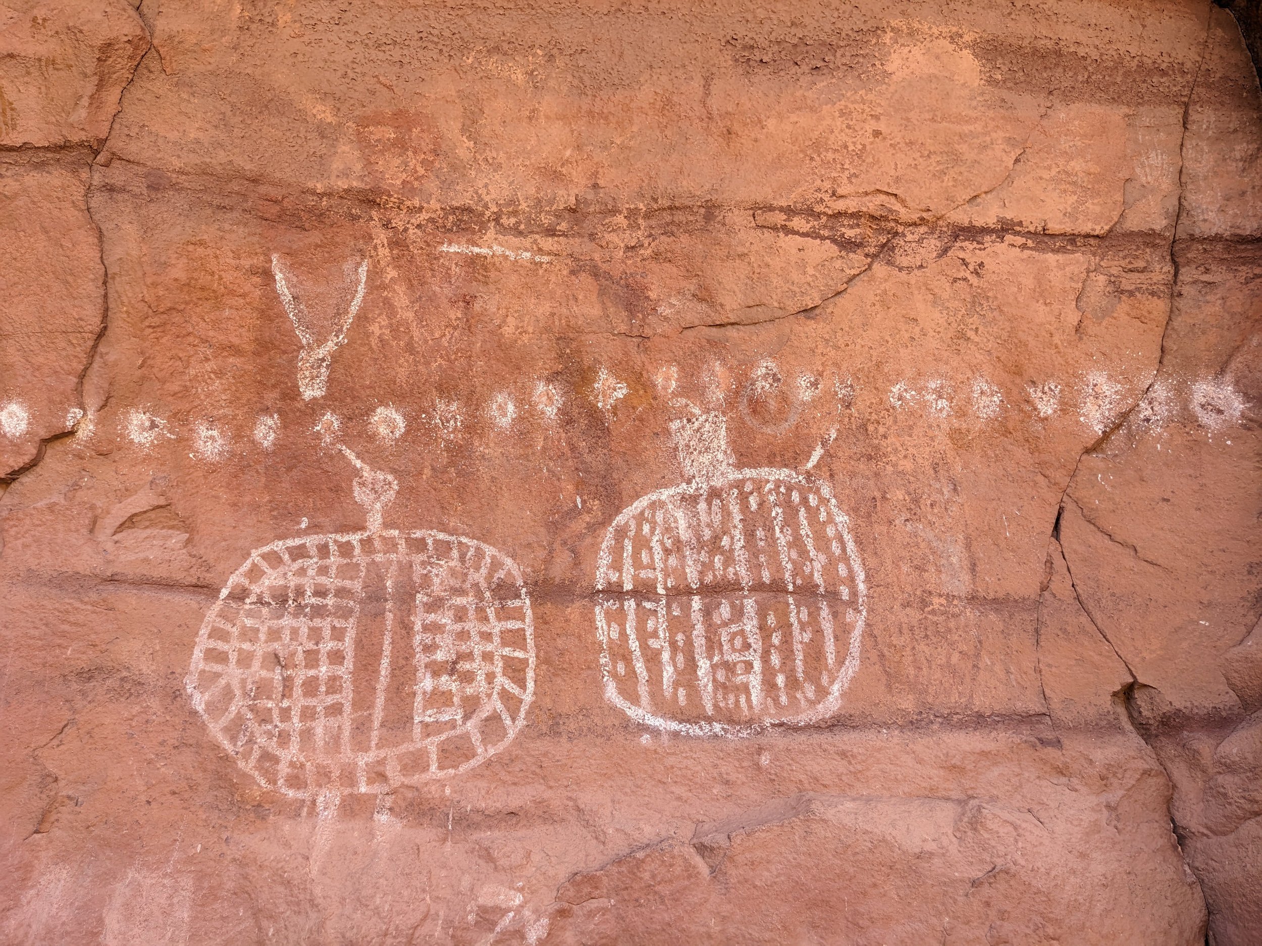 Under the white turtles, we found older images of the classic alien-like warrior.