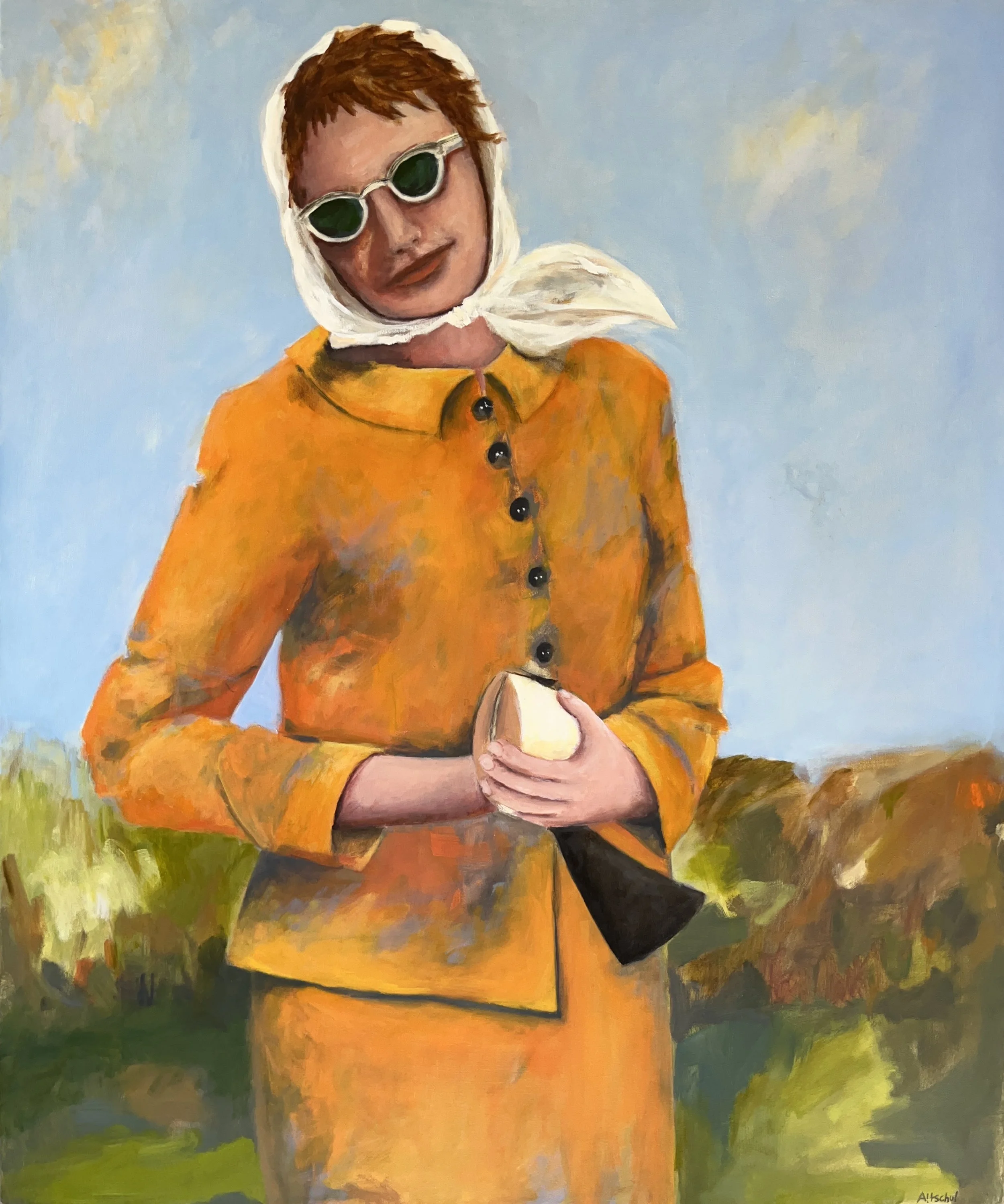 White Sunglasses, Orange Suit