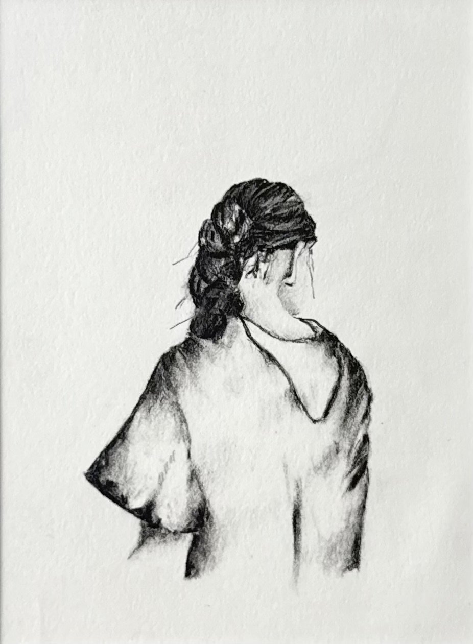 The Patient 6 3/4” X 5” graphite on paper