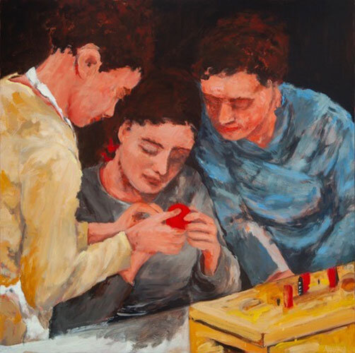 Composition with Three Figures, 24×24