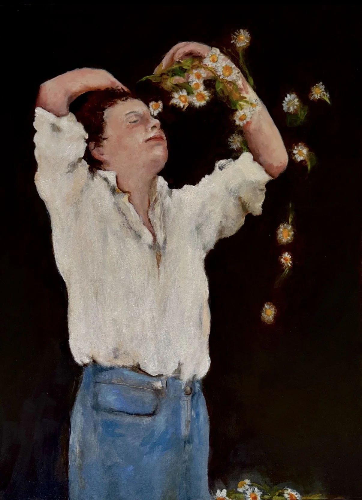 Marguerite 18" x 14" oil on paper mounted on board