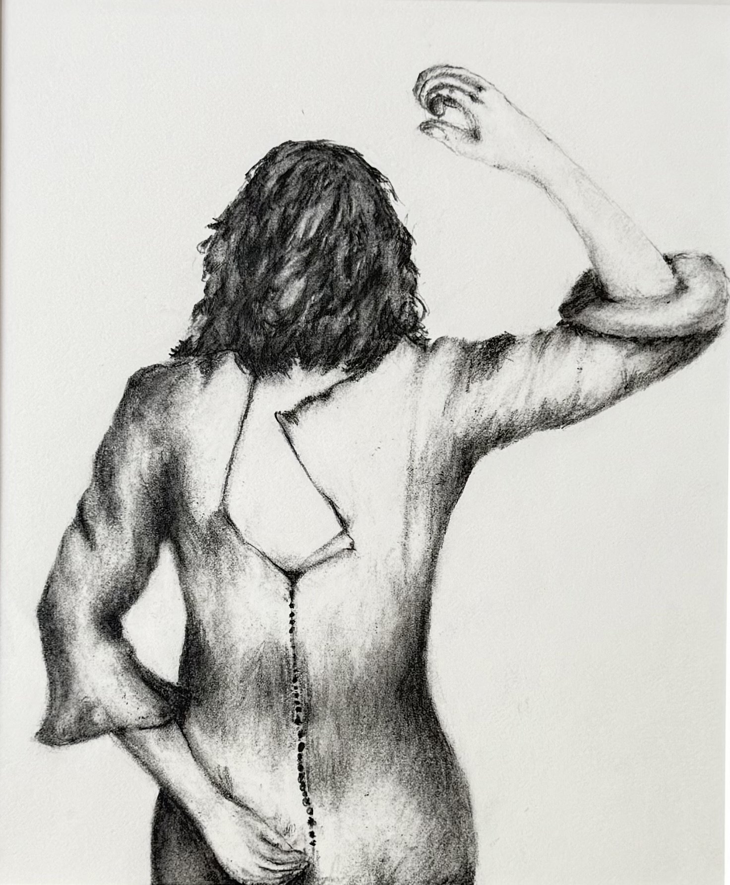The Long Zipper 6 3/4” X 5” graphite on paper