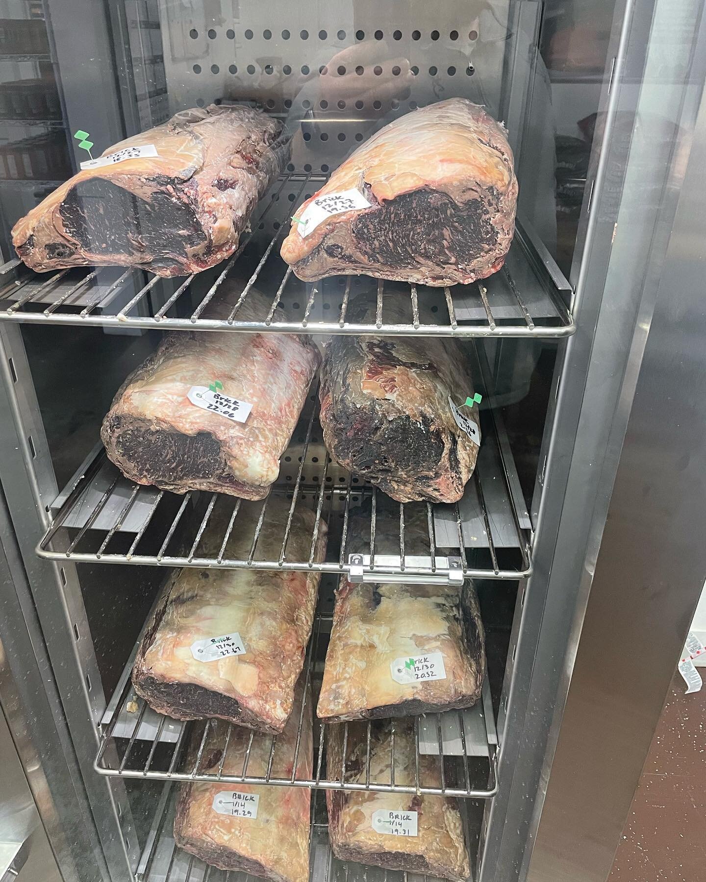 A few pics from Sunbow Distributing today. These newer dry aging cases are so much better than what I was using 13 years ago. Have any of you used the new dry aging fridges?

These are bone in ribeyes from @creekstone_farms and they have right about 