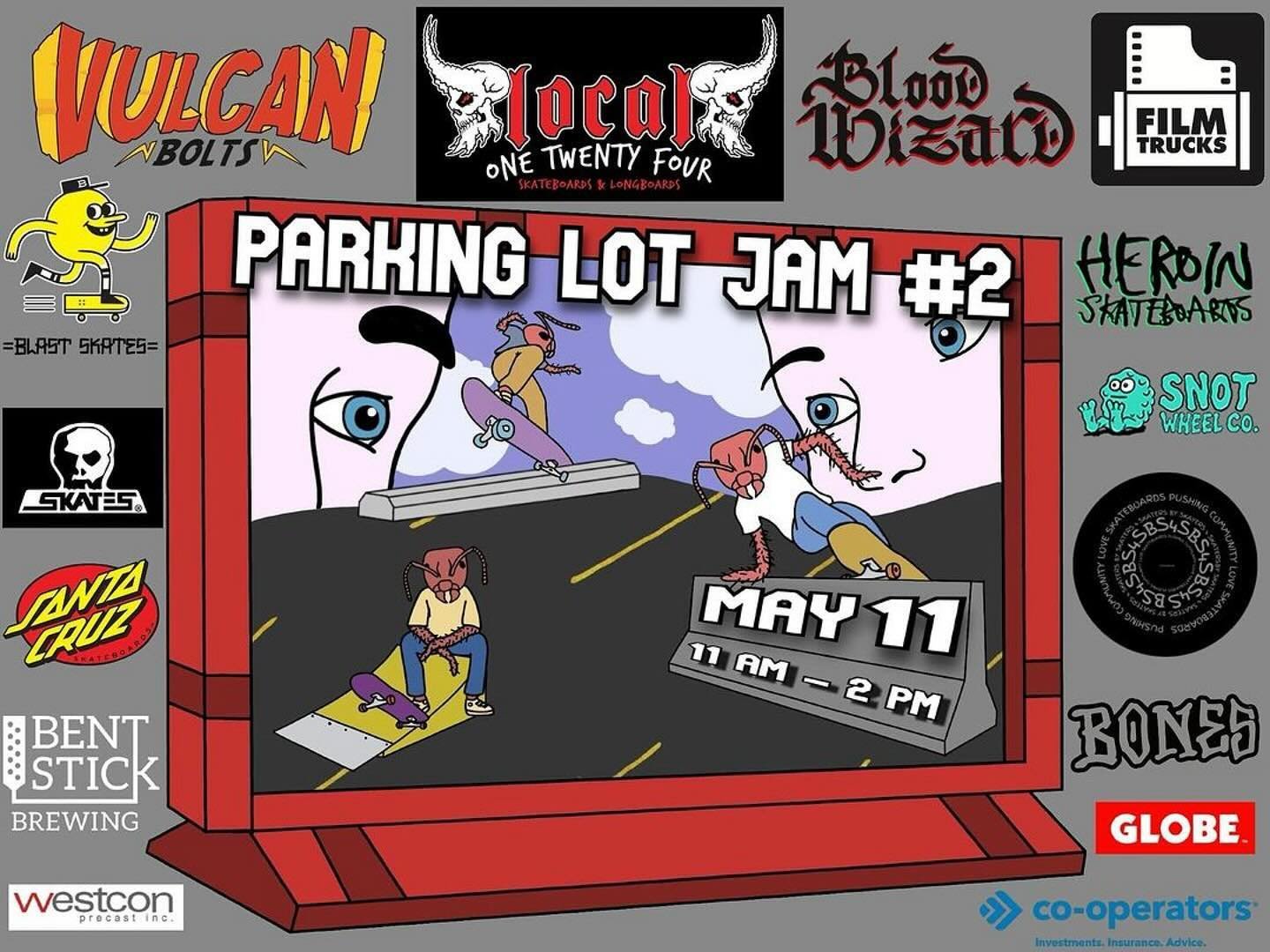 Come skate the Parking lot Jam May 11th @local124skateshop Free to enter. Multiple events from 11 AM til 2 PM. 
#yegskateboarding #yeg #haveabeerandwatchskateboarding #licensedpatio #edmontonfun
