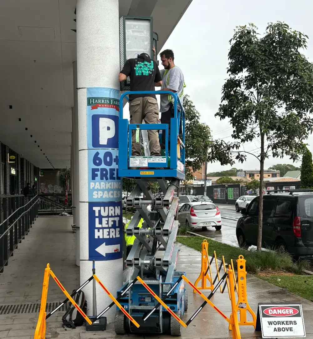 Lightbox sign installation