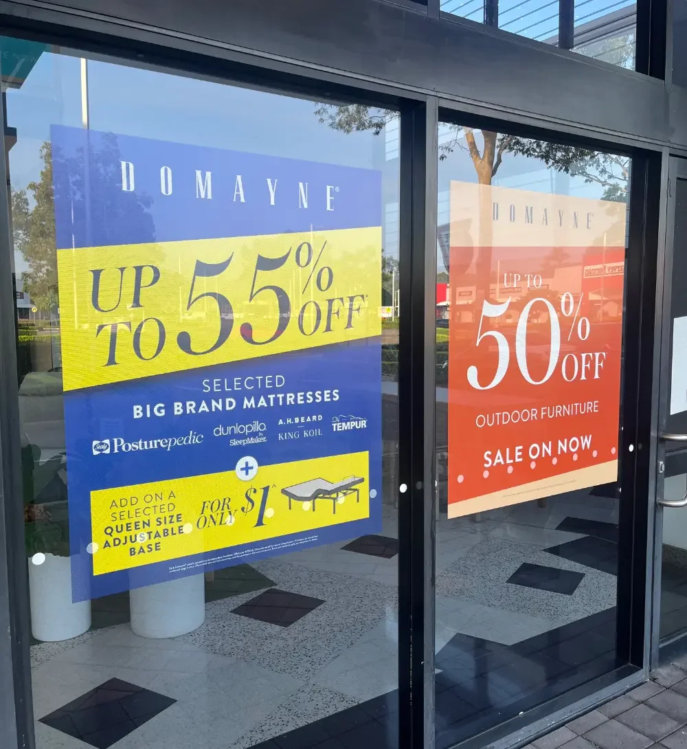 Domayne window graphics