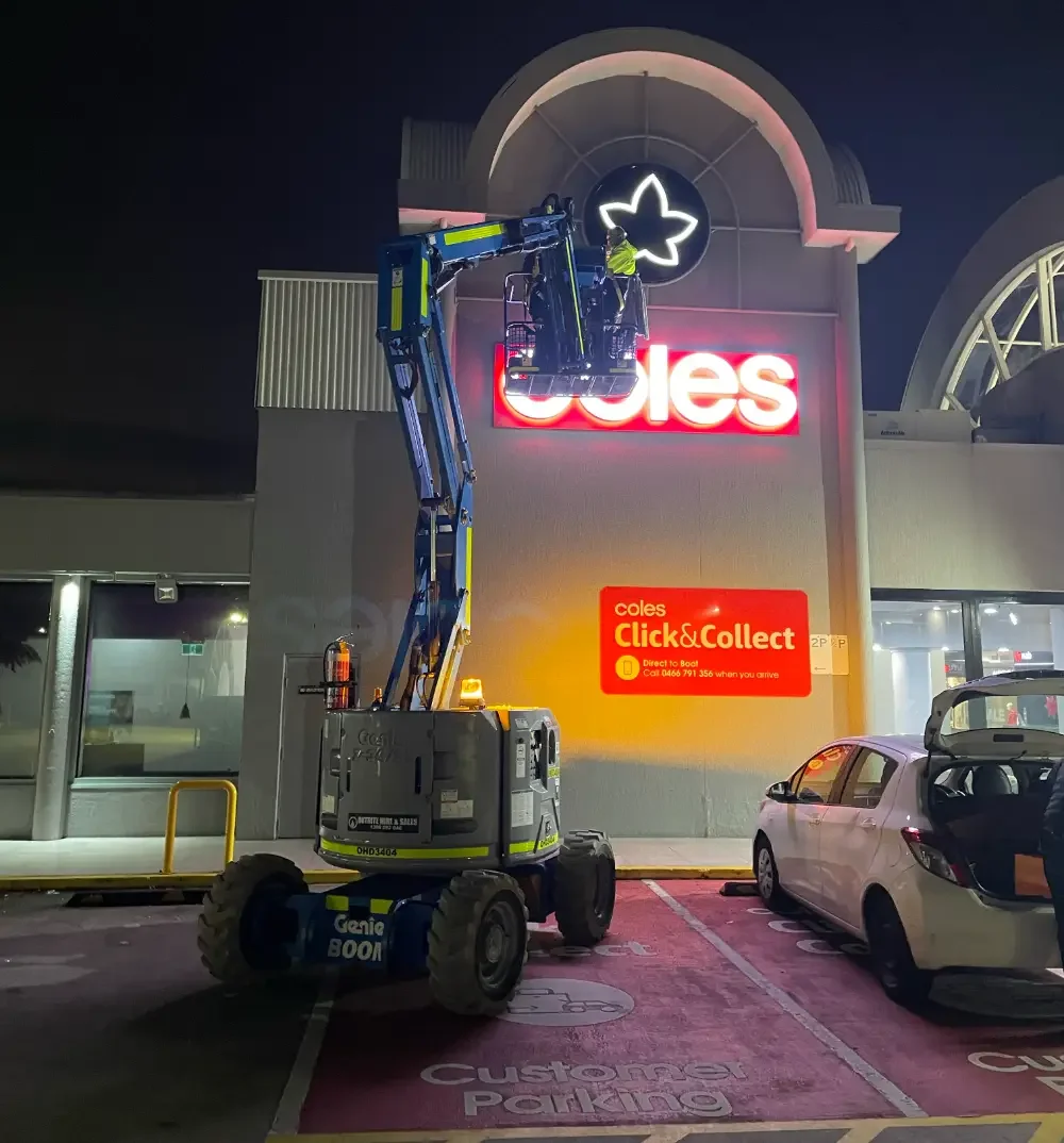 Shopping centre signage installation North Shore
