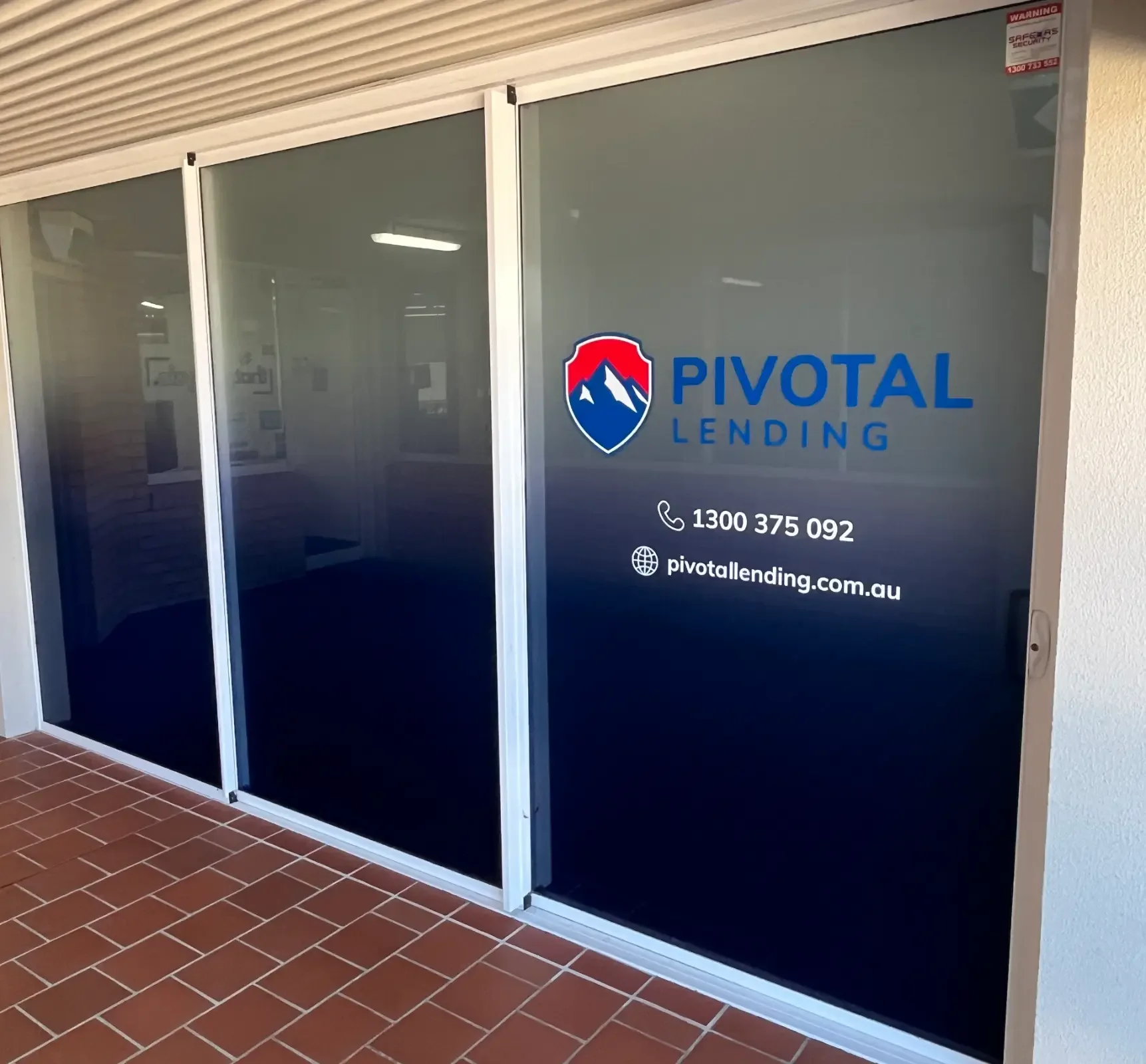 Pivotal Lending printed window frosting