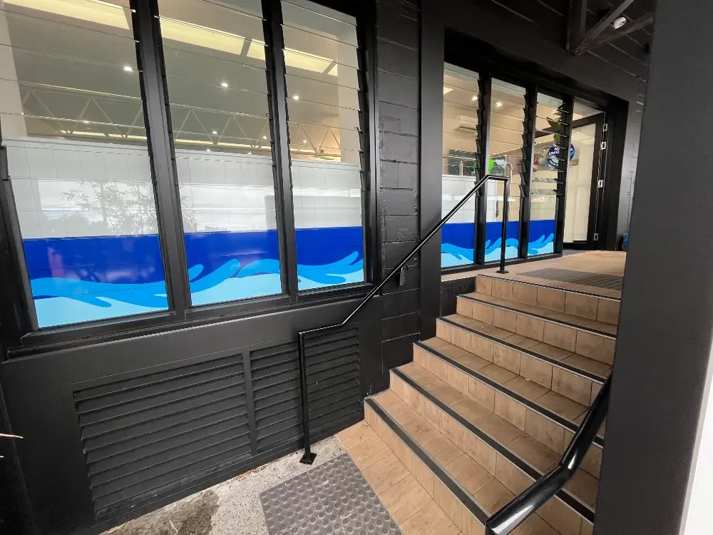 Vinyl window decals blockout shutters