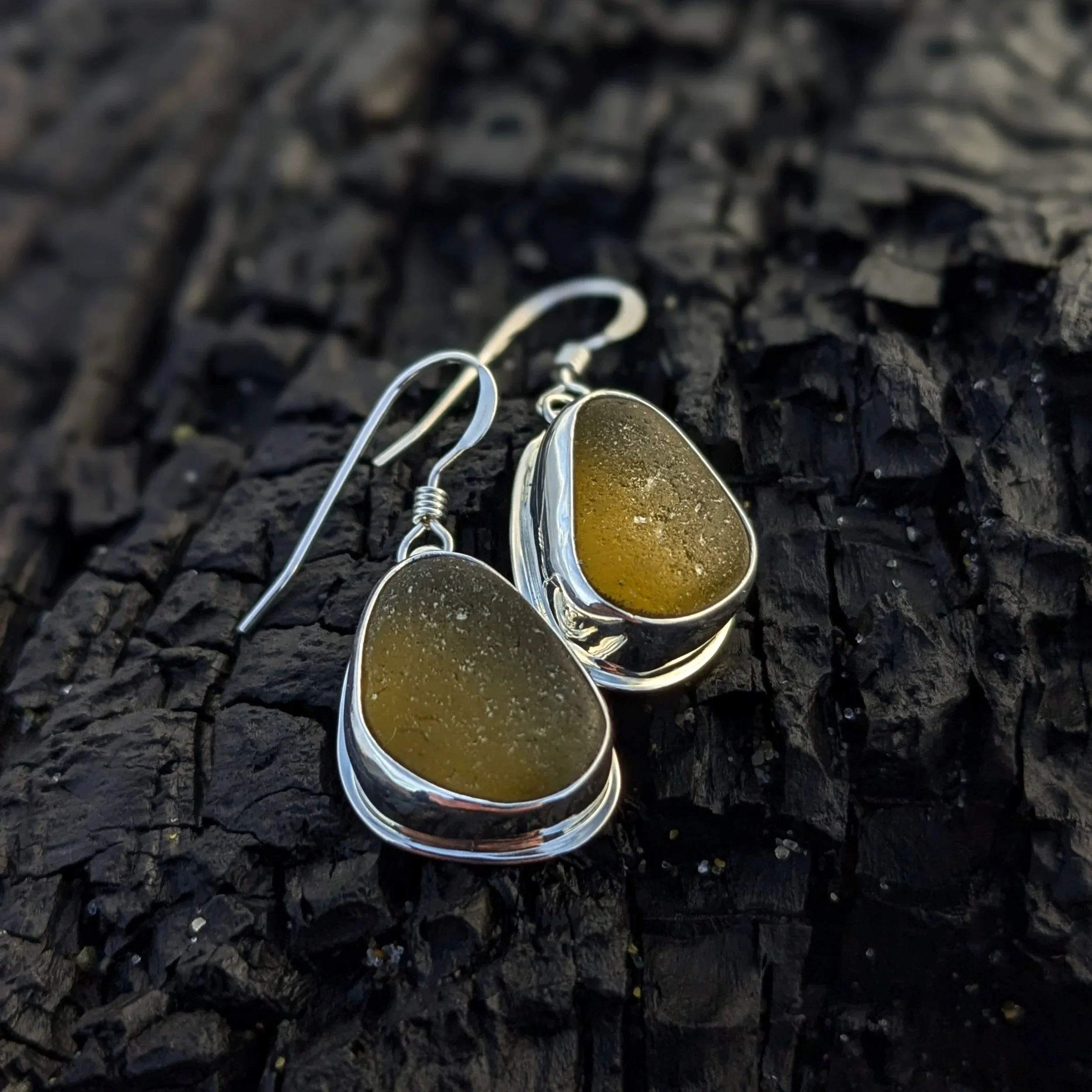 Kelp | Genuine Sea Glass Earrings