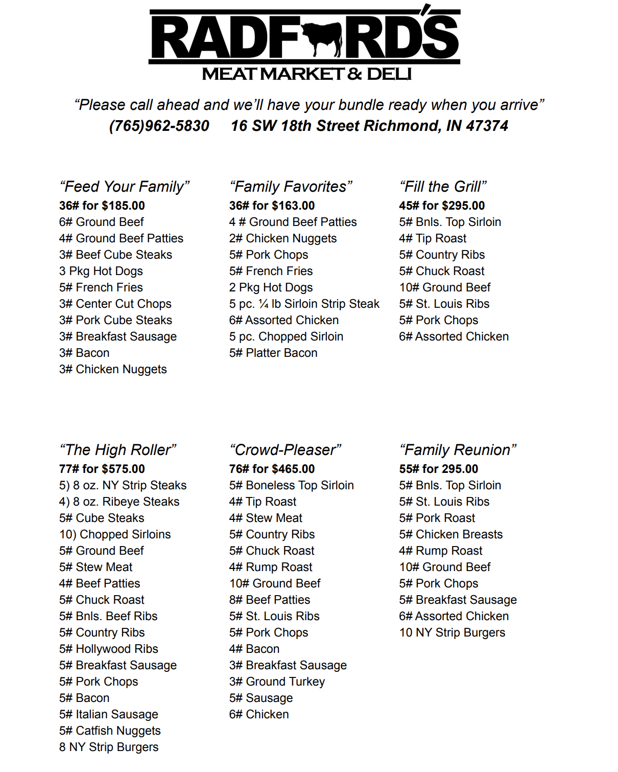 Bundles — Radford's Meat