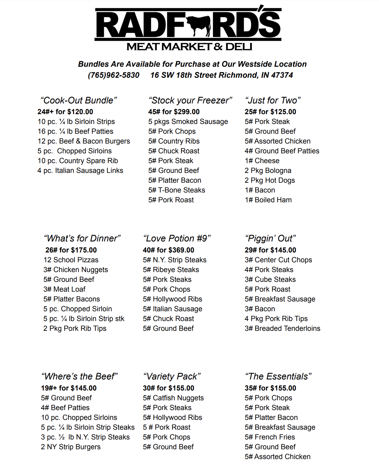 Bundles — Radford's Meat