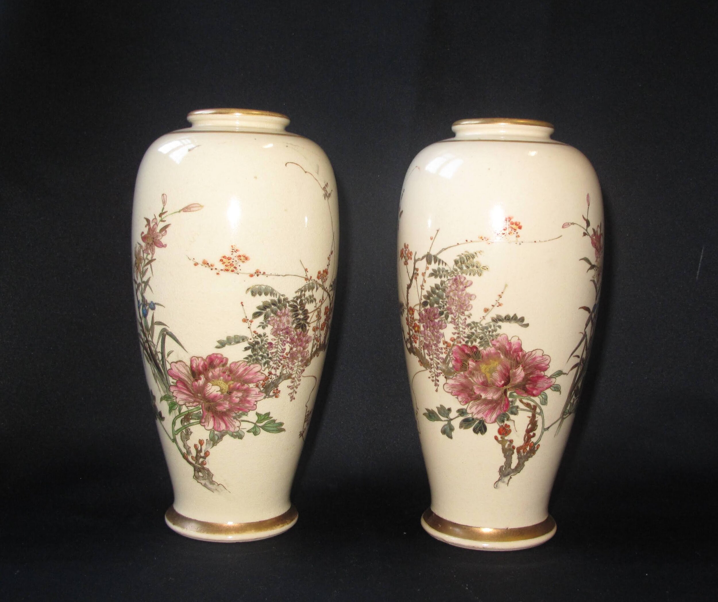 A Pair of 1930's Satsuma Vases