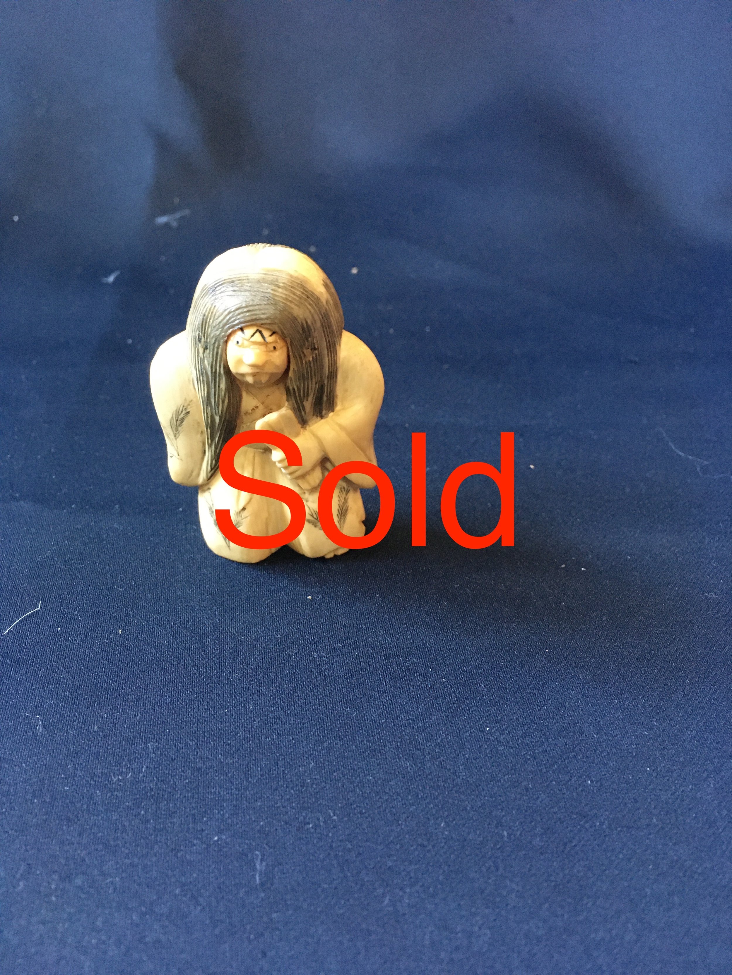 19C Ivory Netsuke: Good and Evil