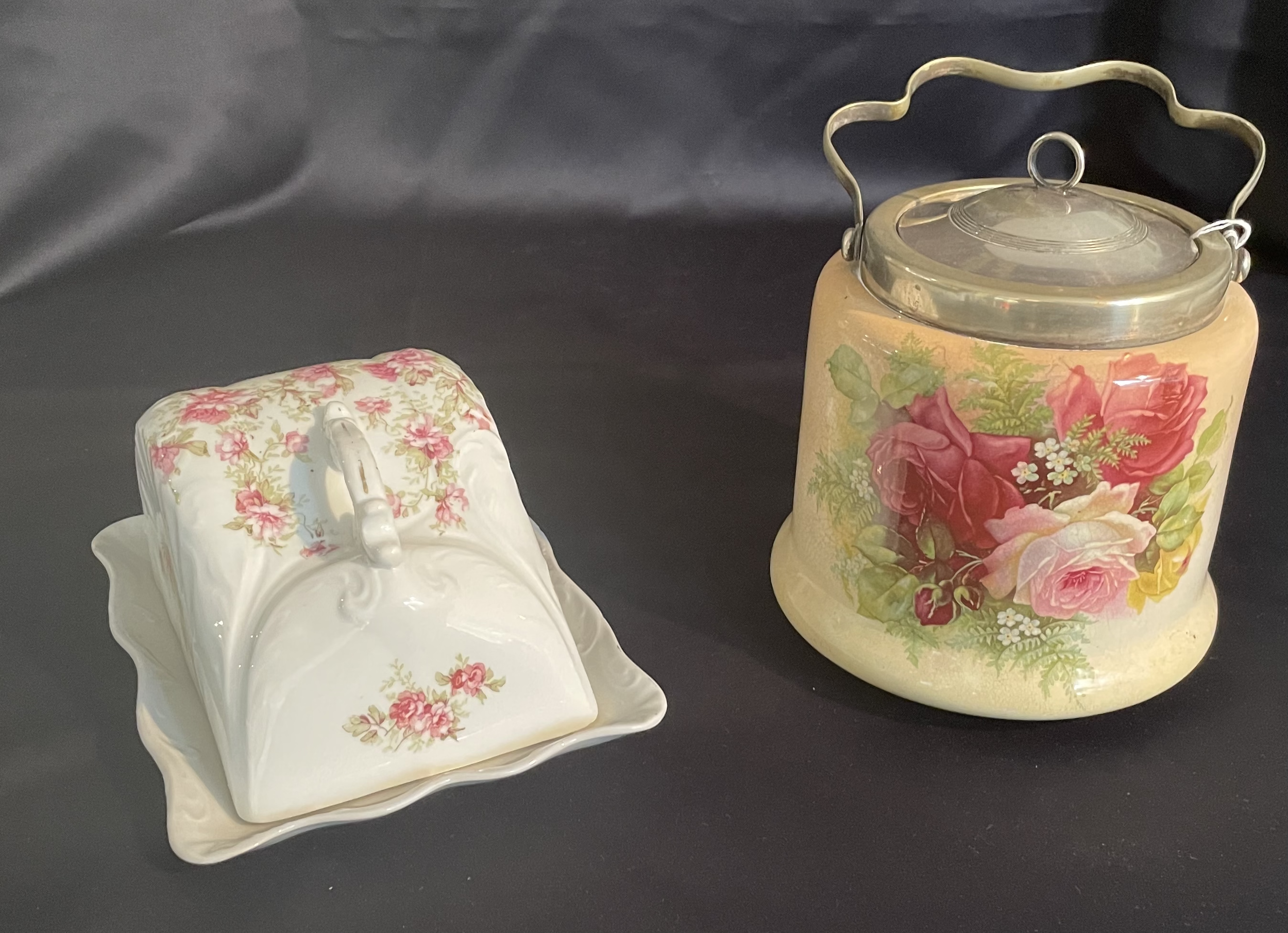 Late Victorian Biscuit Barrel and Butter/ Cheese Dish