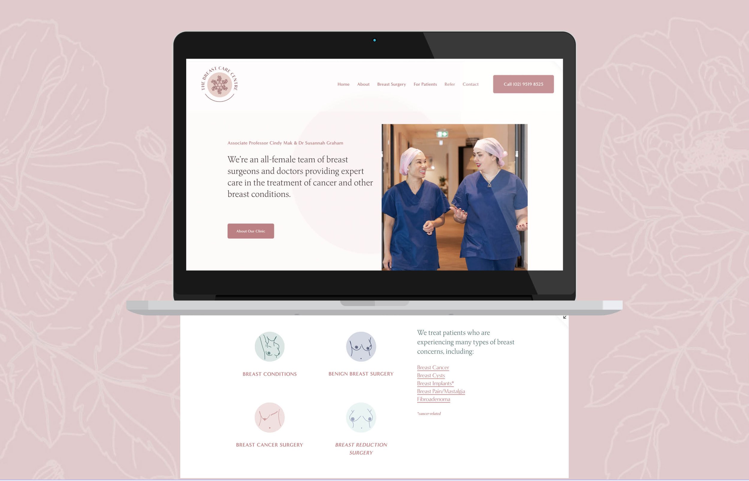 Website design for breast cancer surgeons
