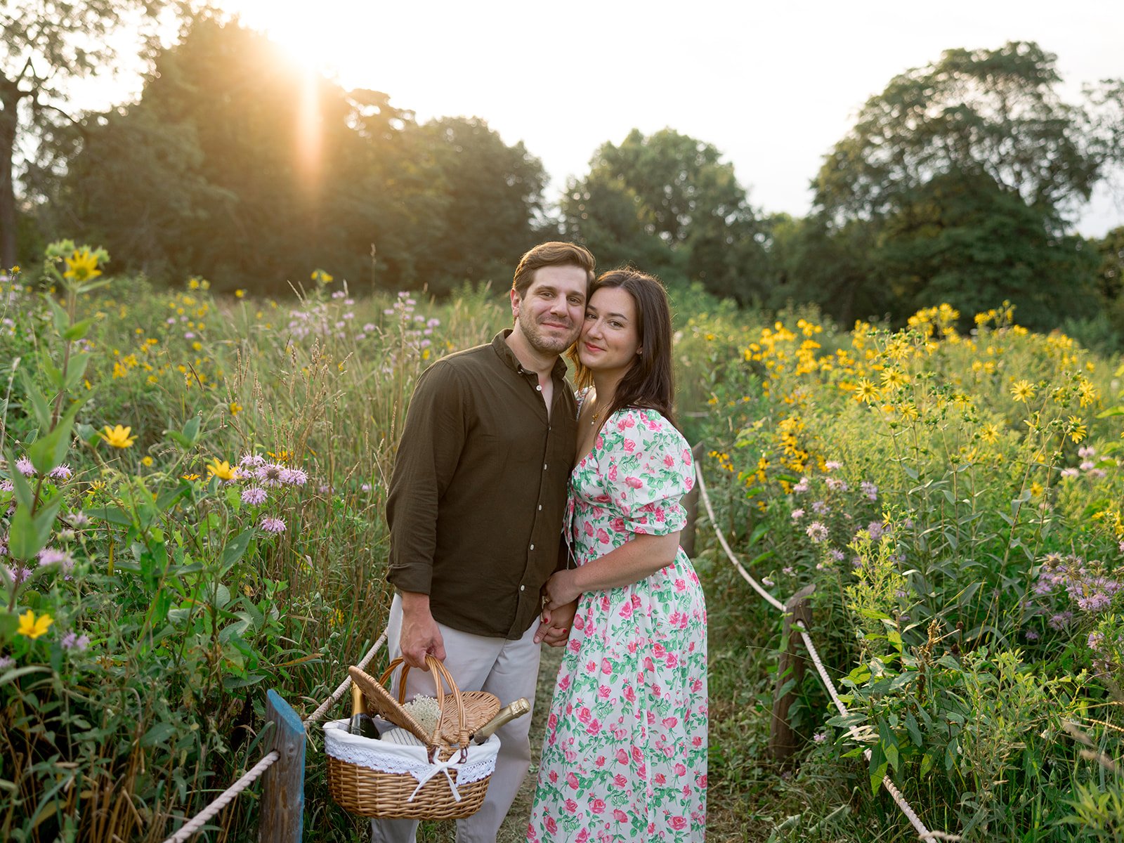 a chicago engagement session shot on film