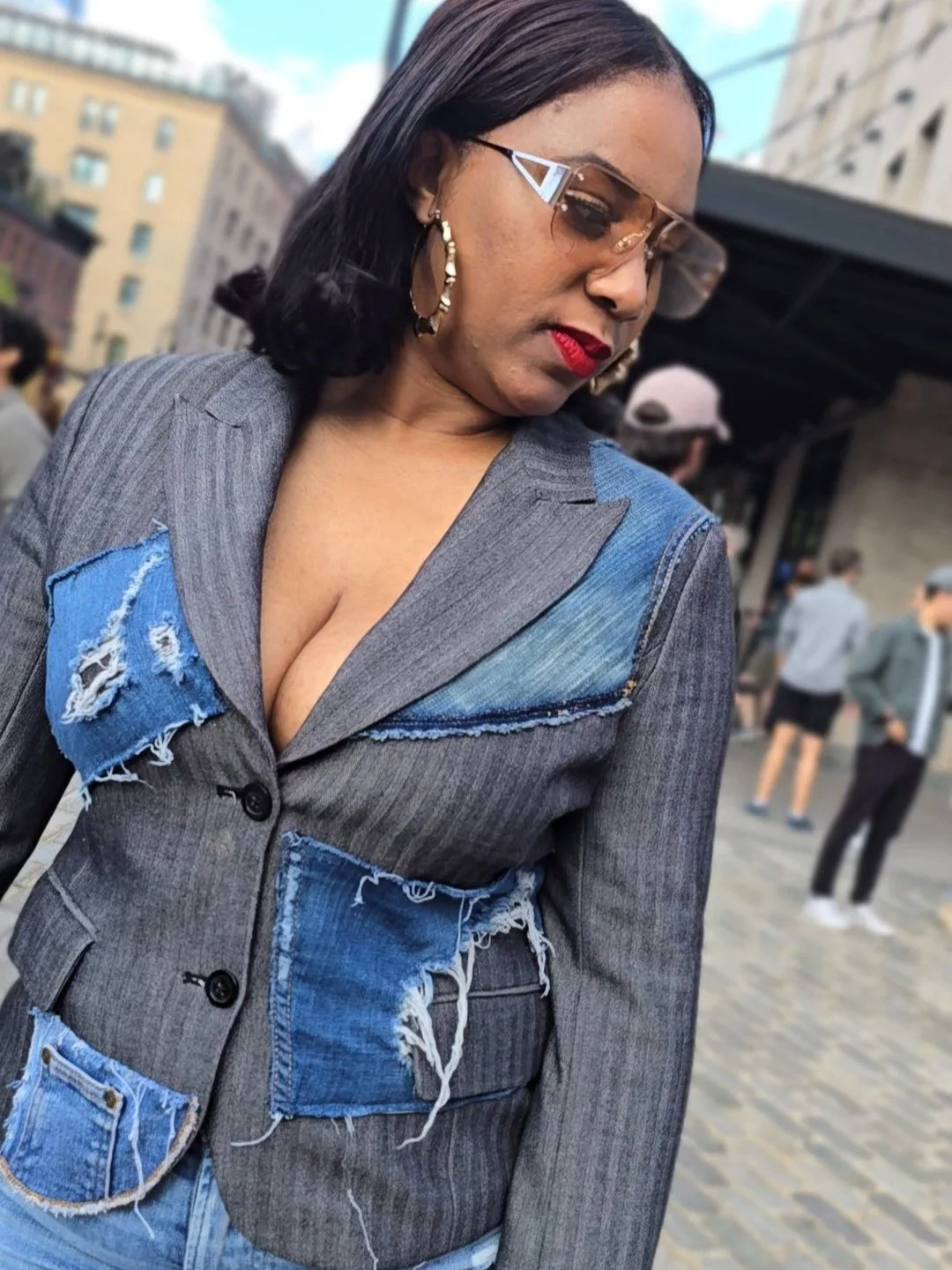Belle Luxe Denim Blazer