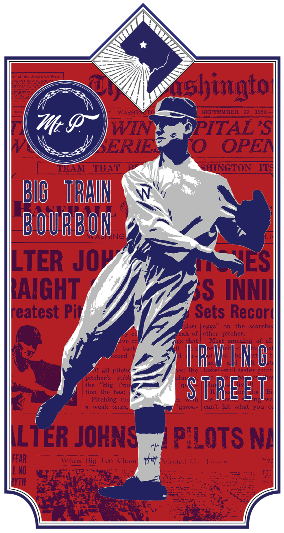 Irving Street "Big Train Bourbon" Front Label