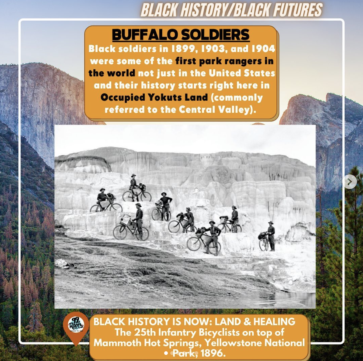 🌱 Did you know that the first ever Park Rangers *in the world* were Black and their history starts here? ⁣
⁣
🏞 Approximately 500 Buffalo Soldiers tended to Yosemite National Park & Sequoia National Park before the National Park Service existed (it 