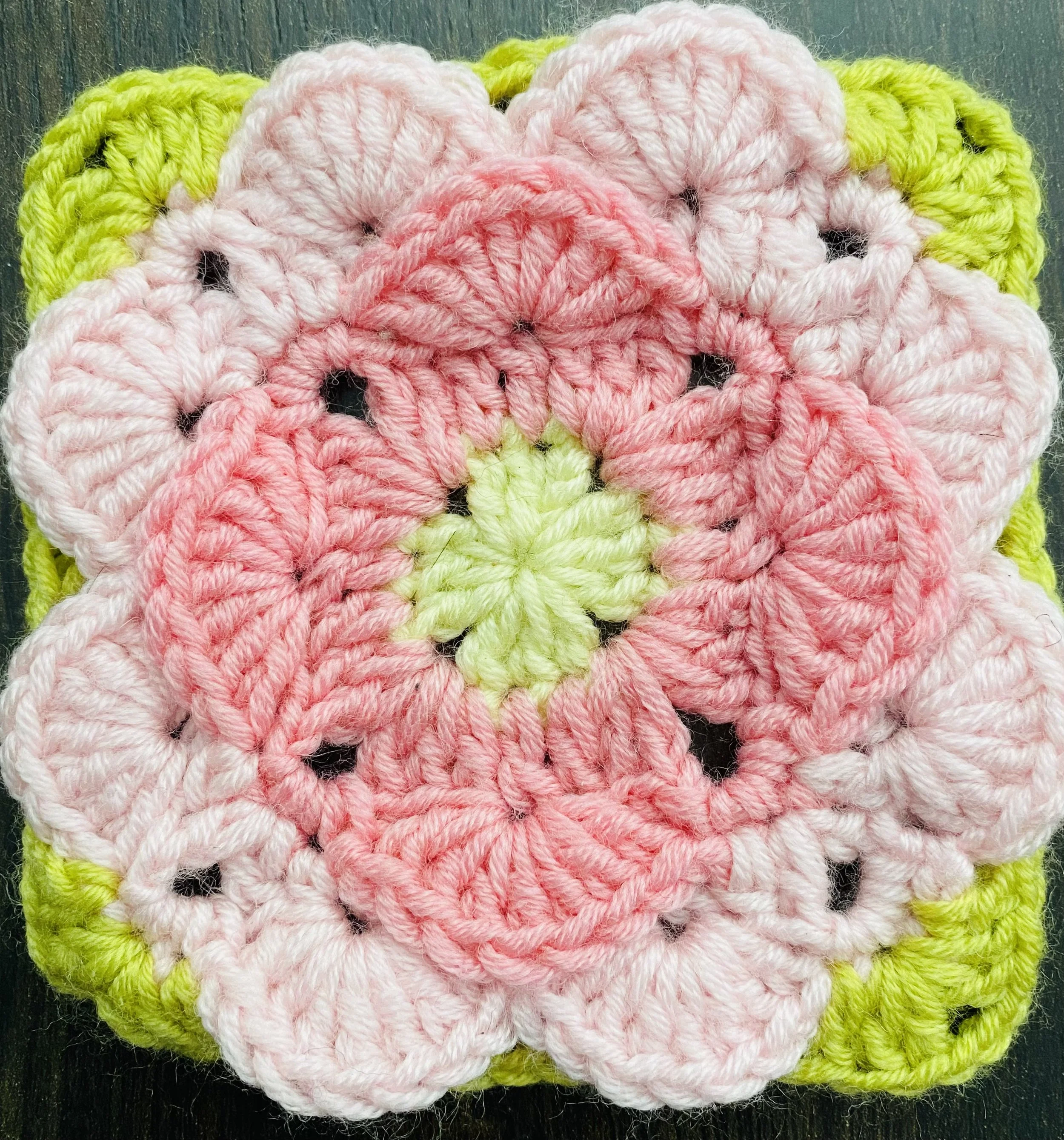 3d crocheted pink flower