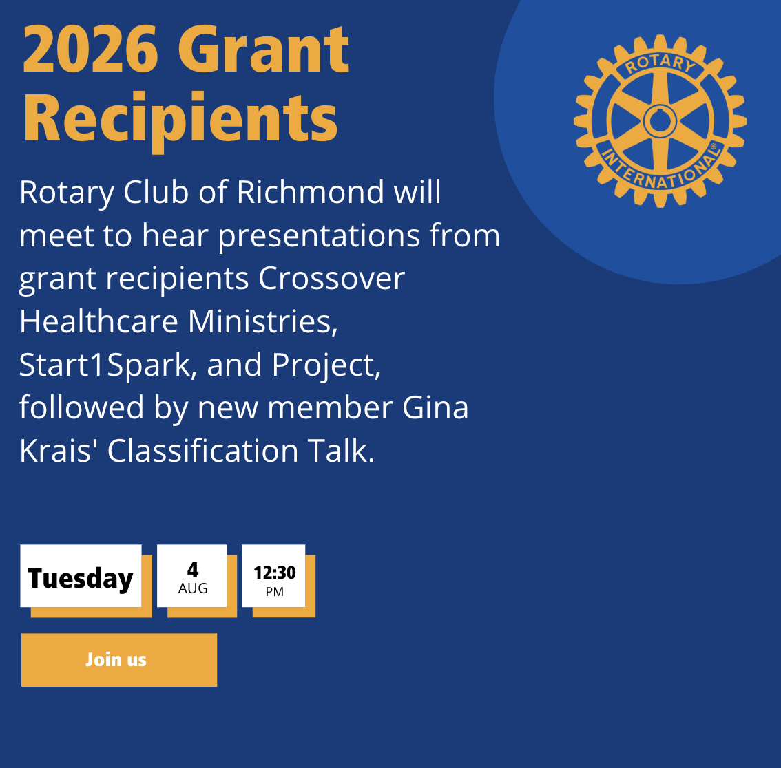 Club Grants Guest Speakers