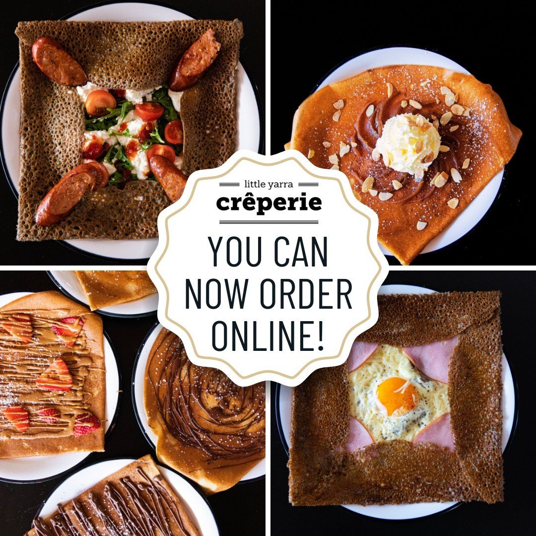 Exciting news! 🎉 We&rsquo;re now taking ONLINE ORDERS! That&rsquo;s right &ndash; you can now order your favourite artisan cr&ecirc;pes, galettes, picnic fare, gifts and pantry goodies online for PICK-UP at our Thornbury warehouse. ⁠
⁠
Make sure you