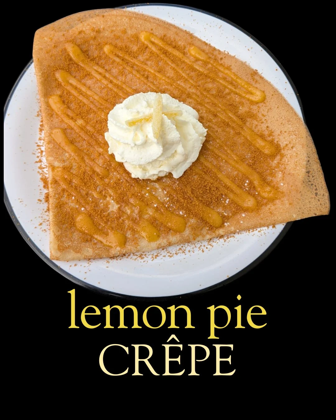 When life gives us lemons&hellip; we turn them into this 🍋✨⁠
⁠
This week&rsquo;s sweet special is our lemon pie cr&ecirc;pe. Topped with house-made lemon curd, clouds of chantilly cream, crunchy Biscoff crumb and bright candied lemon.⁠
⁠
It&rsquo;s 