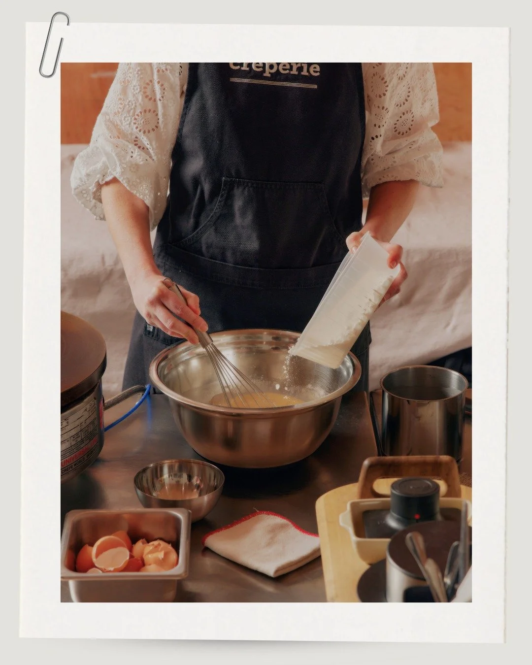 Every cr&ecirc;pe begins with a simple batter and exceptional ingredients. We prepare our batter by hand using Pepe Saya butter, free-range eggs and organic flour.
These small details matter. They create the delicate texture and flavour that make a t