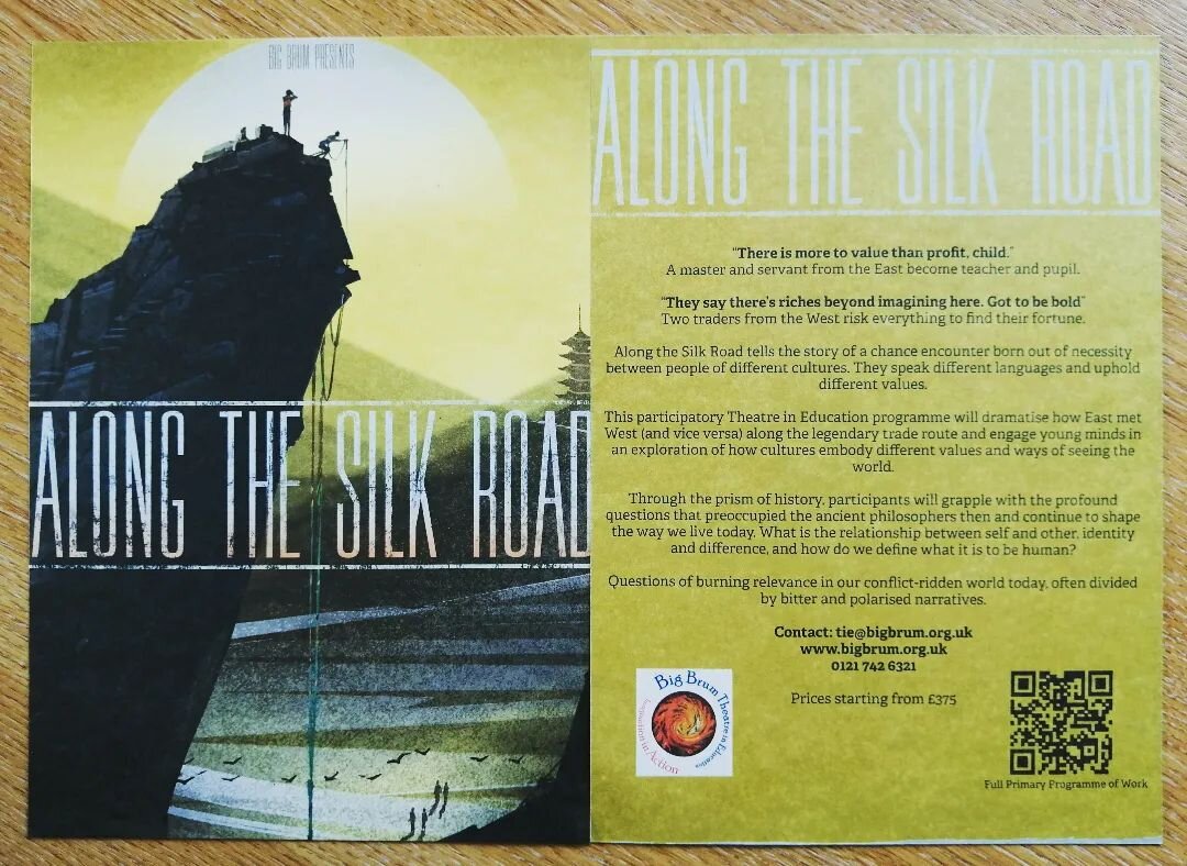 Our new flyer for 'ALONG THE SILK ROAD' which is touring this Autumn...... we think they look great, and they're made from recycled paper too!
