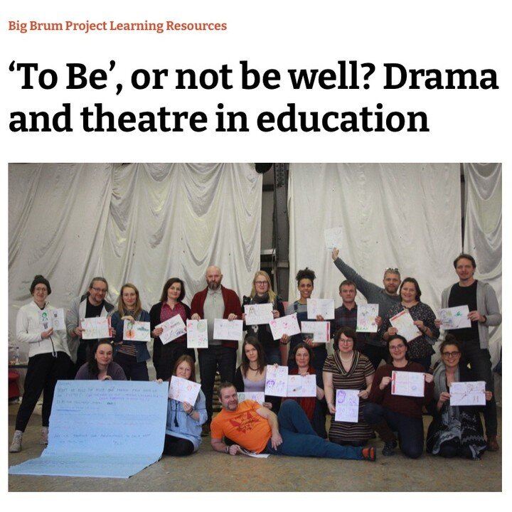 Looking to access the curriculum, guidebook, research report, podcast etc on Drama and Wellbeing from the #ToBeProject ? We have a new host page as part of the Learning Resources section of our website. 
https://bigbrum.org.uk/projects/to-be