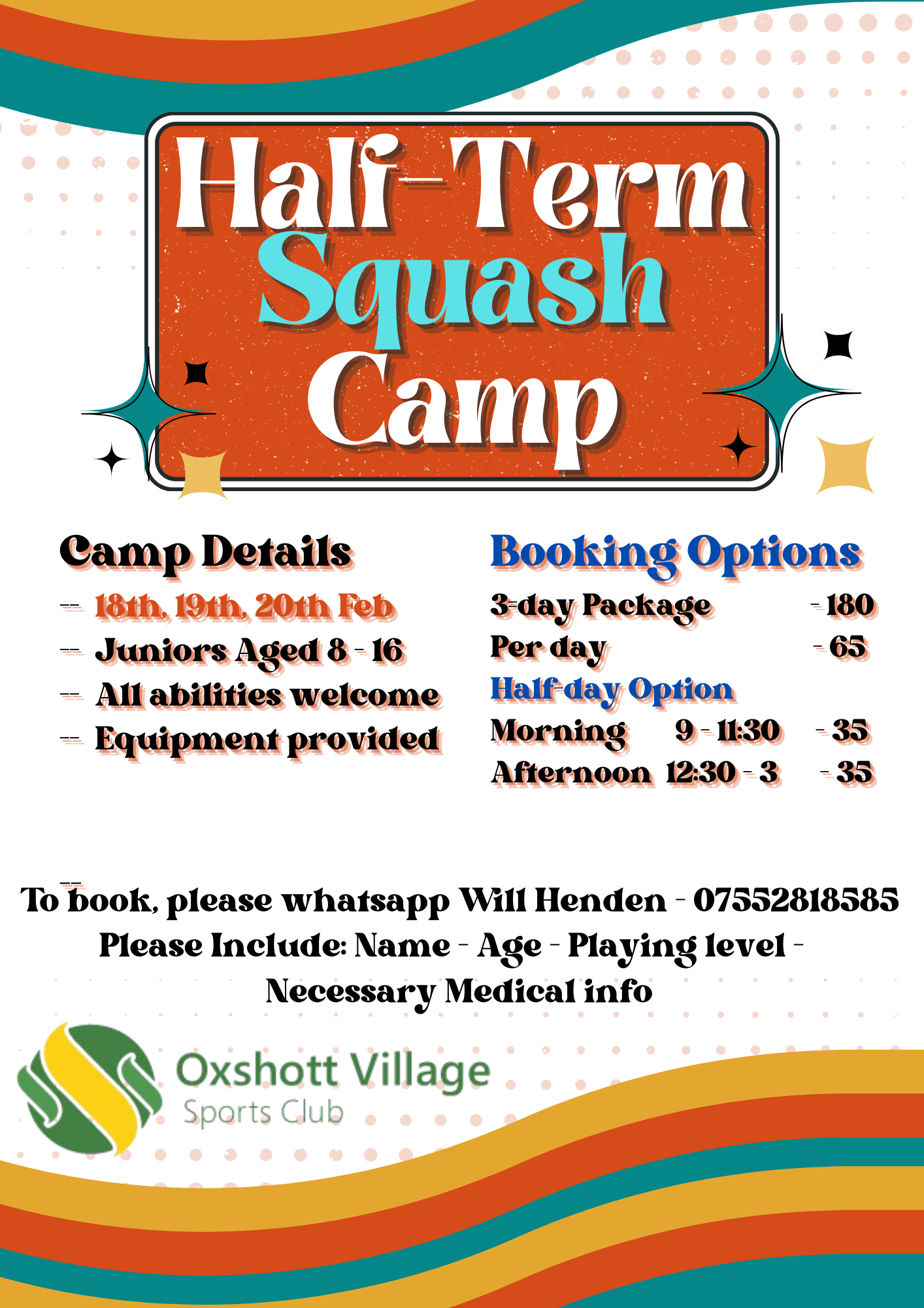 Half term squash camps